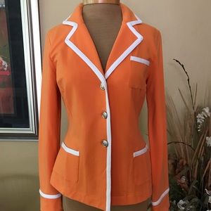 Doncaster XS orange and white knit blazer/tags